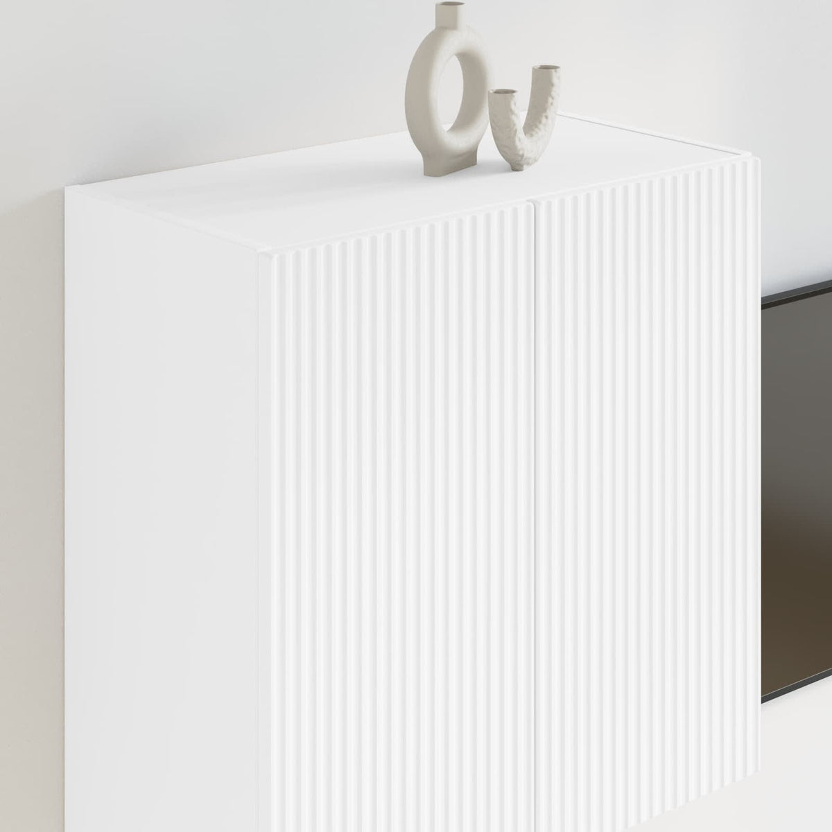 vidaXL TV Wall Cabinet 59.5 x 31 x 60 cm White Engineered Wood