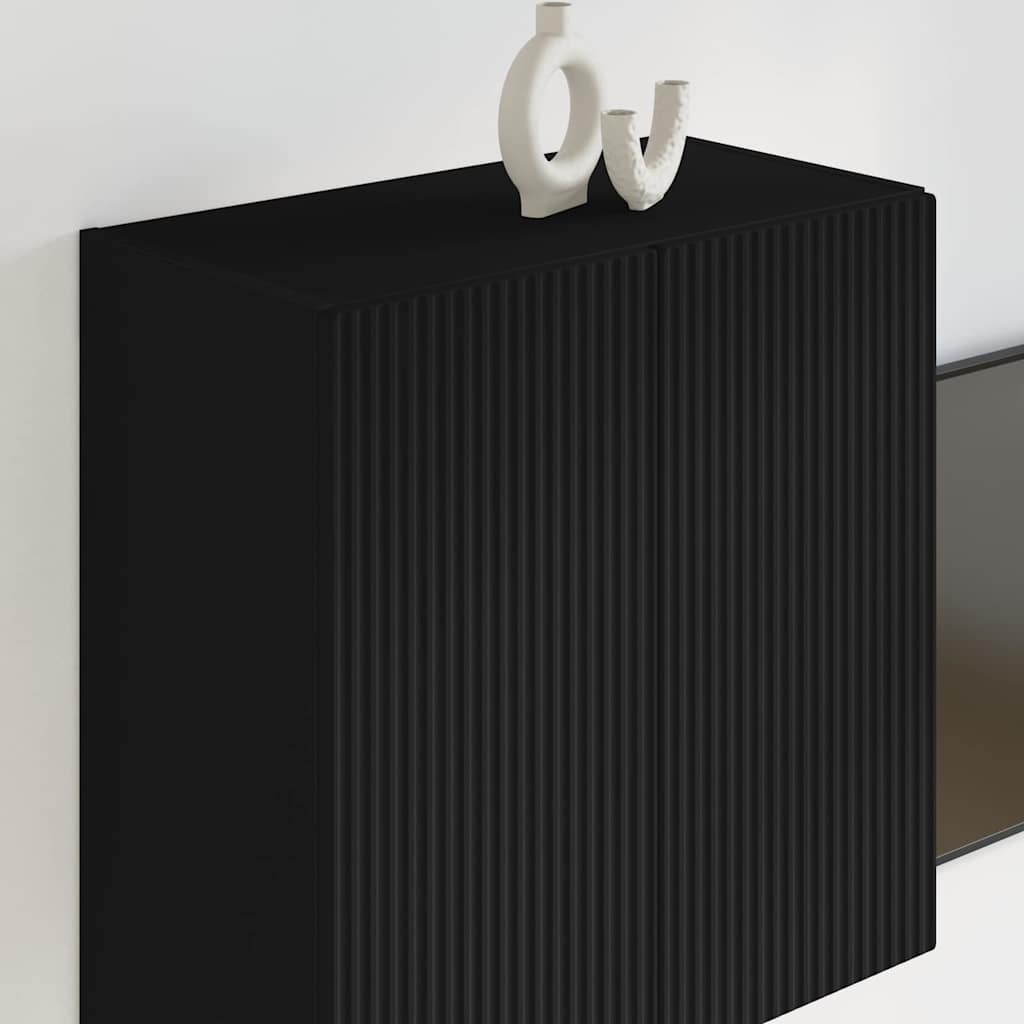 vidaXL TV Wall Cabinet Black 59.5 x 31 x 60 cm Engineered Wood