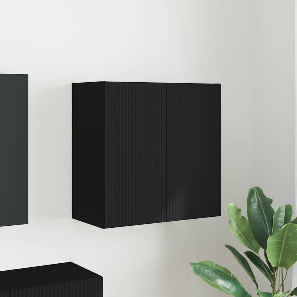 vidaXL TV Wall Cabinet Black 59.5 x 31 x 60 cm Engineered Wood