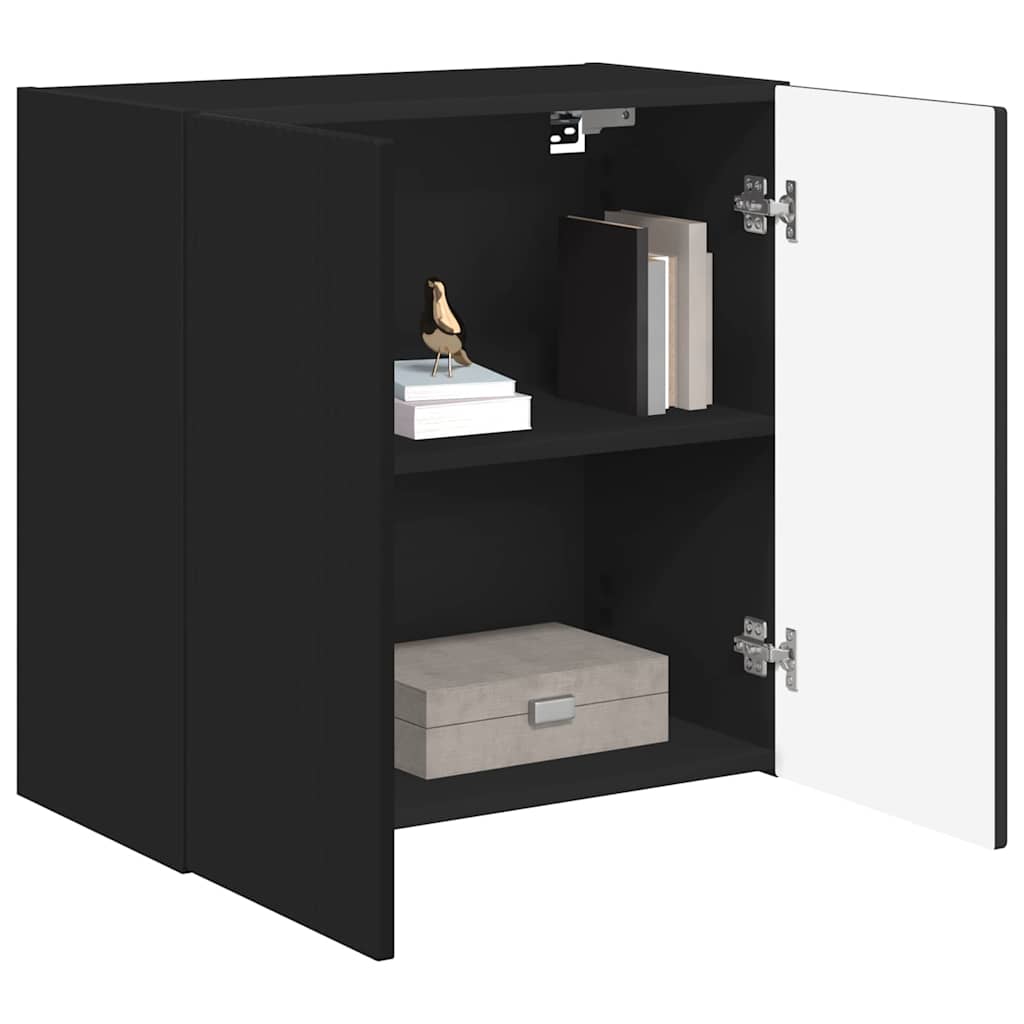vidaXL TV Wall Cabinet Black 59.5 x 31 x 60 cm Engineered Wood