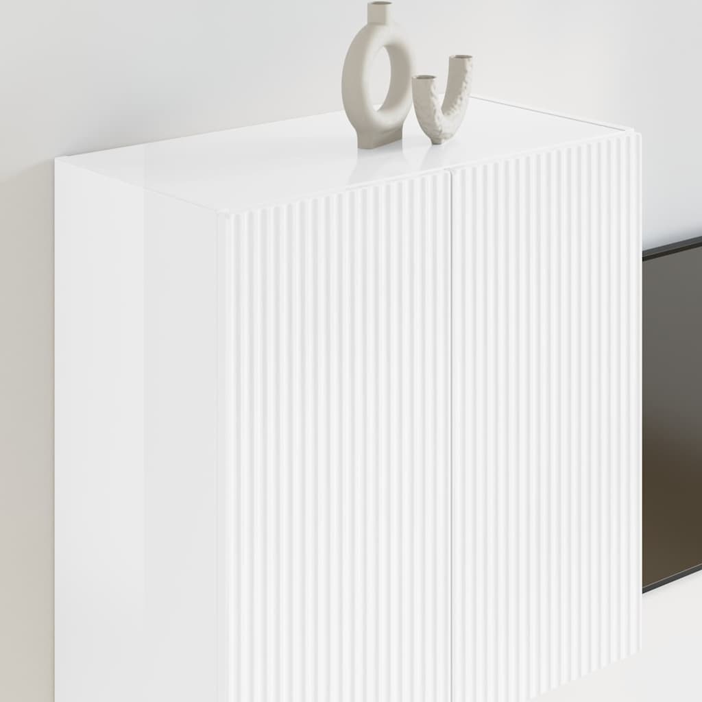 vidaXL TV Wall Cabinet Wall-mounted High Gloss White 59.5 x 31 x 60 cm