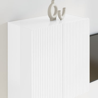 vidaXL TV Wall Cabinet Wall-mounted High Gloss White 59.5 x 31 x 60 cm
