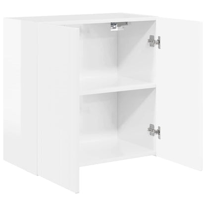 vidaXL TV Wall Cabinet Wall-mounted High Gloss White 59.5 x 31 x 60 cm