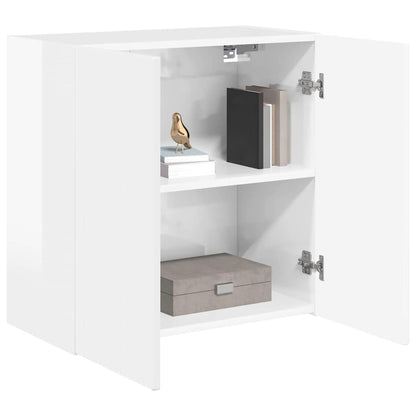 vidaXL TV Wall Cabinet Wall-mounted High Gloss White 59.5 x 31 x 60 cm