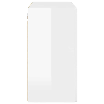 vidaXL TV Wall Cabinet Wall-mounted High Gloss White 59.5 x 31 x 60 cm