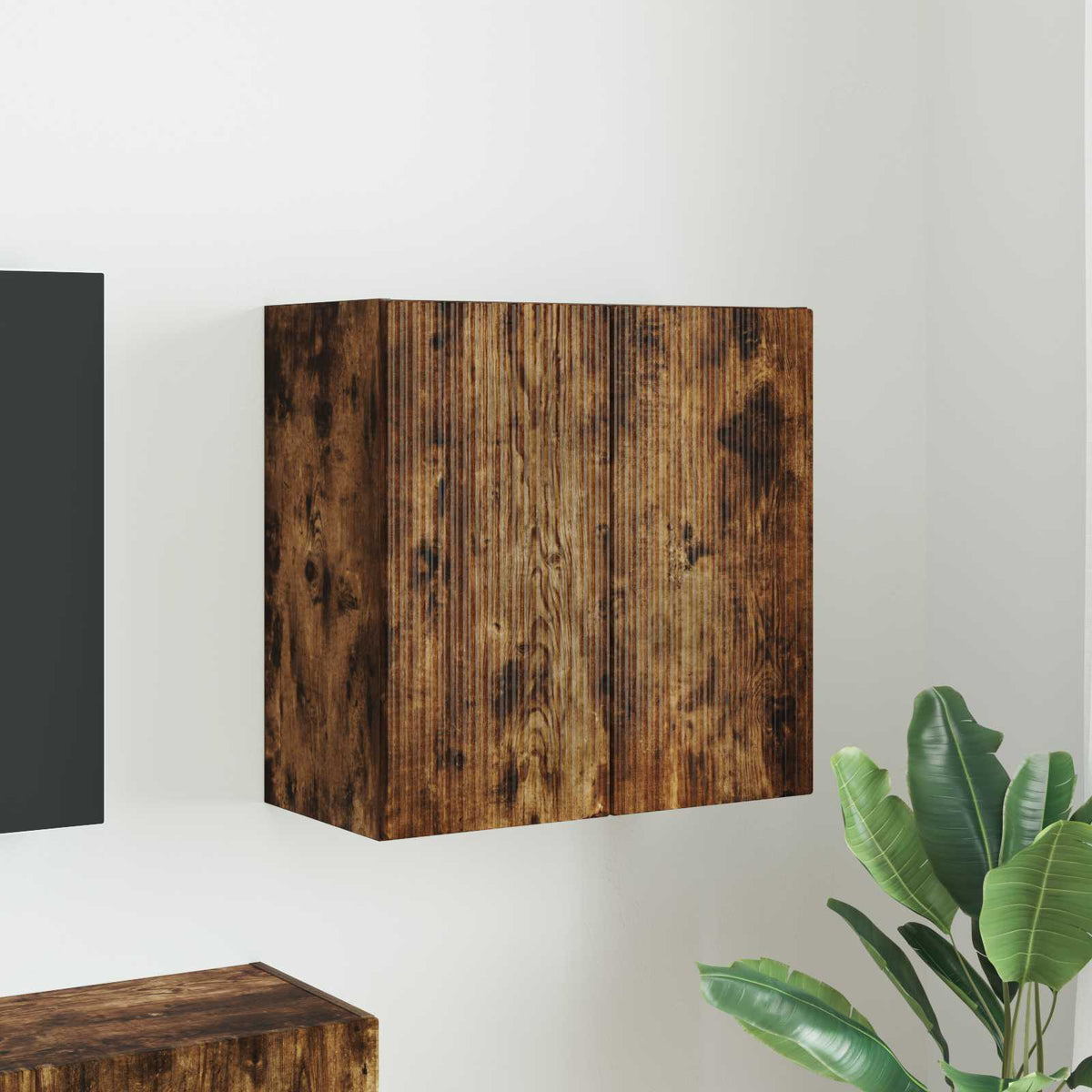 vidaXL TV Wall Cabinet 59.5 x 31 x 60 cm Smoked Oak Engineered Wood