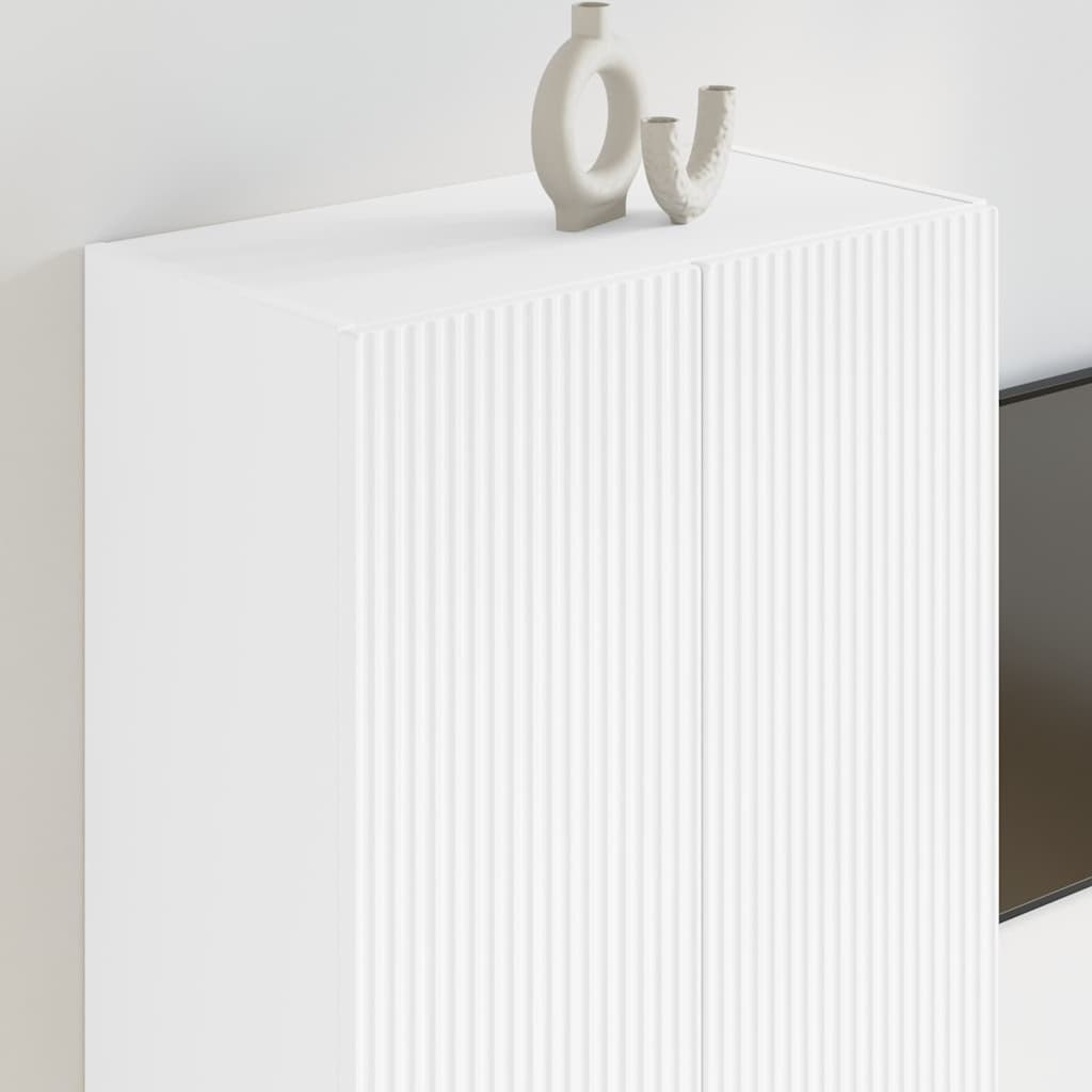 vidaXL TV Wall Cabinet White 59.5 x 31 x 80 cm Engineered Wood