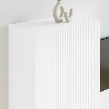 vidaXL TV Wall Cabinet White 59.5 x 31 x 80 cm Engineered Wood
