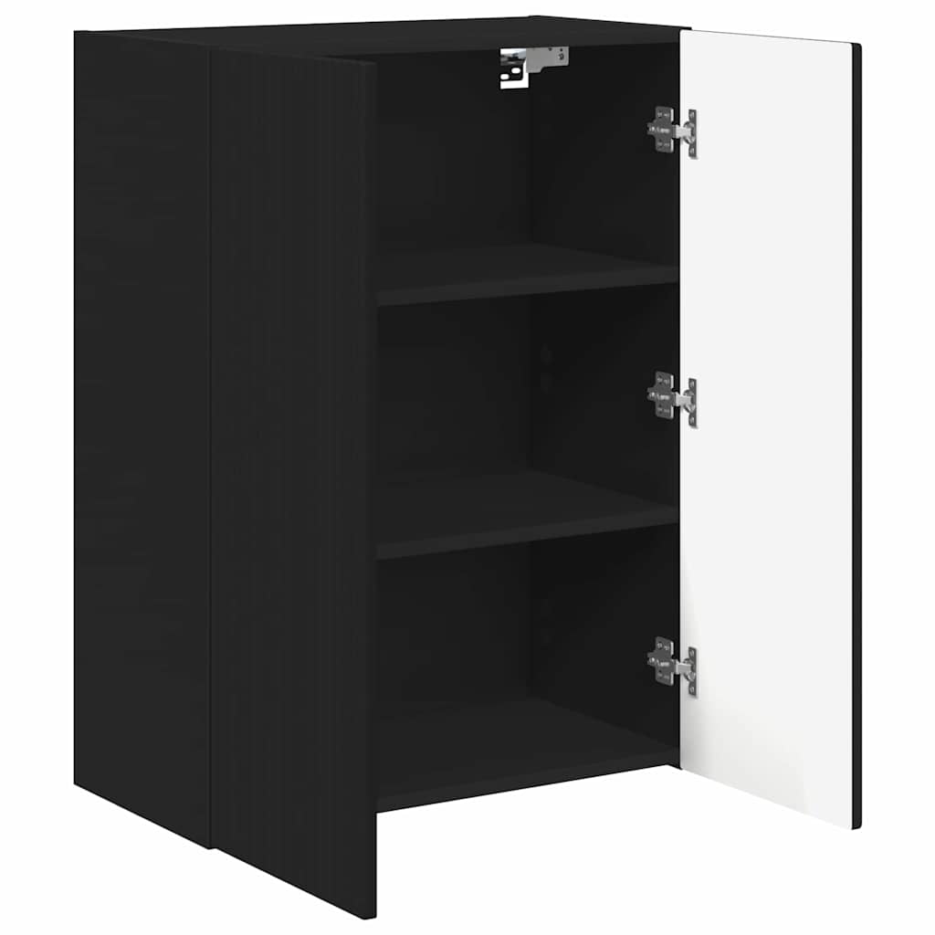 vidaXL TV Wall Cabinet Black 59.5 x 31 x 80 cm Engineered Wood