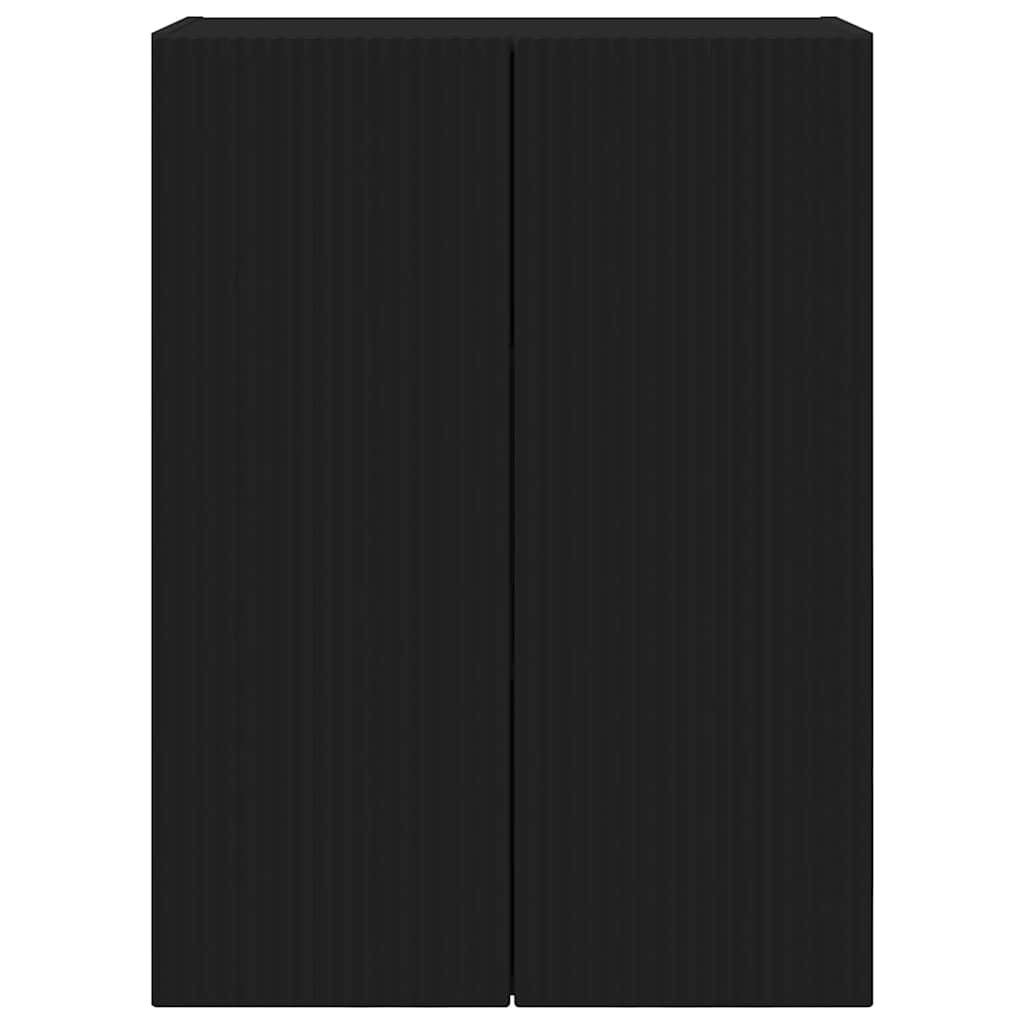 vidaXL TV Wall Cabinet Black 59.5 x 31 x 80 cm Engineered Wood