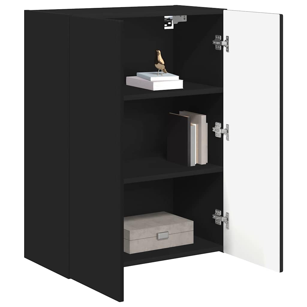 vidaXL TV Wall Cabinet Black 59.5 x 31 x 80 cm Engineered Wood