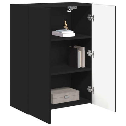 vidaXL TV Wall Cabinet Black 59.5 x 31 x 80 cm Engineered Wood