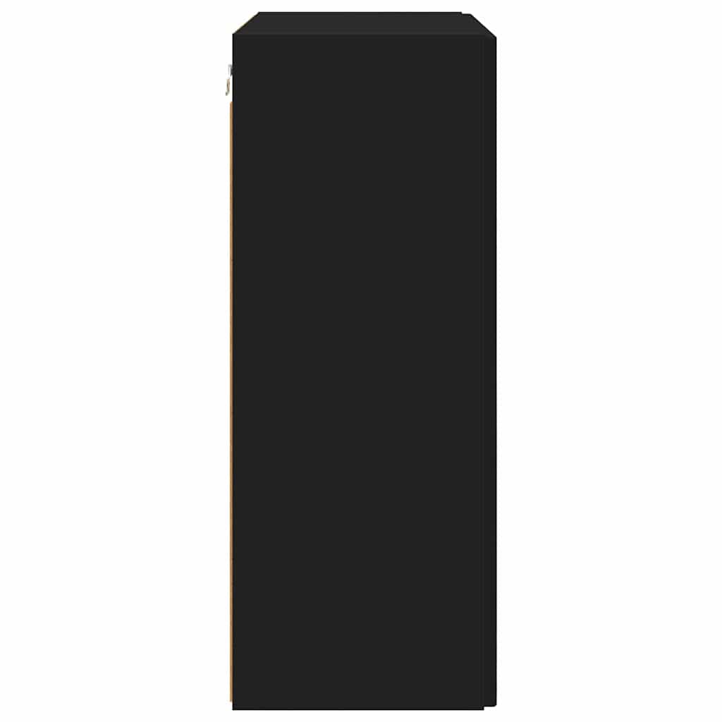 vidaXL TV Wall Cabinet Black 59.5 x 31 x 80 cm Engineered Wood