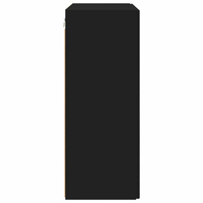 vidaXL TV Wall Cabinet Black 59.5 x 31 x 80 cm Engineered Wood