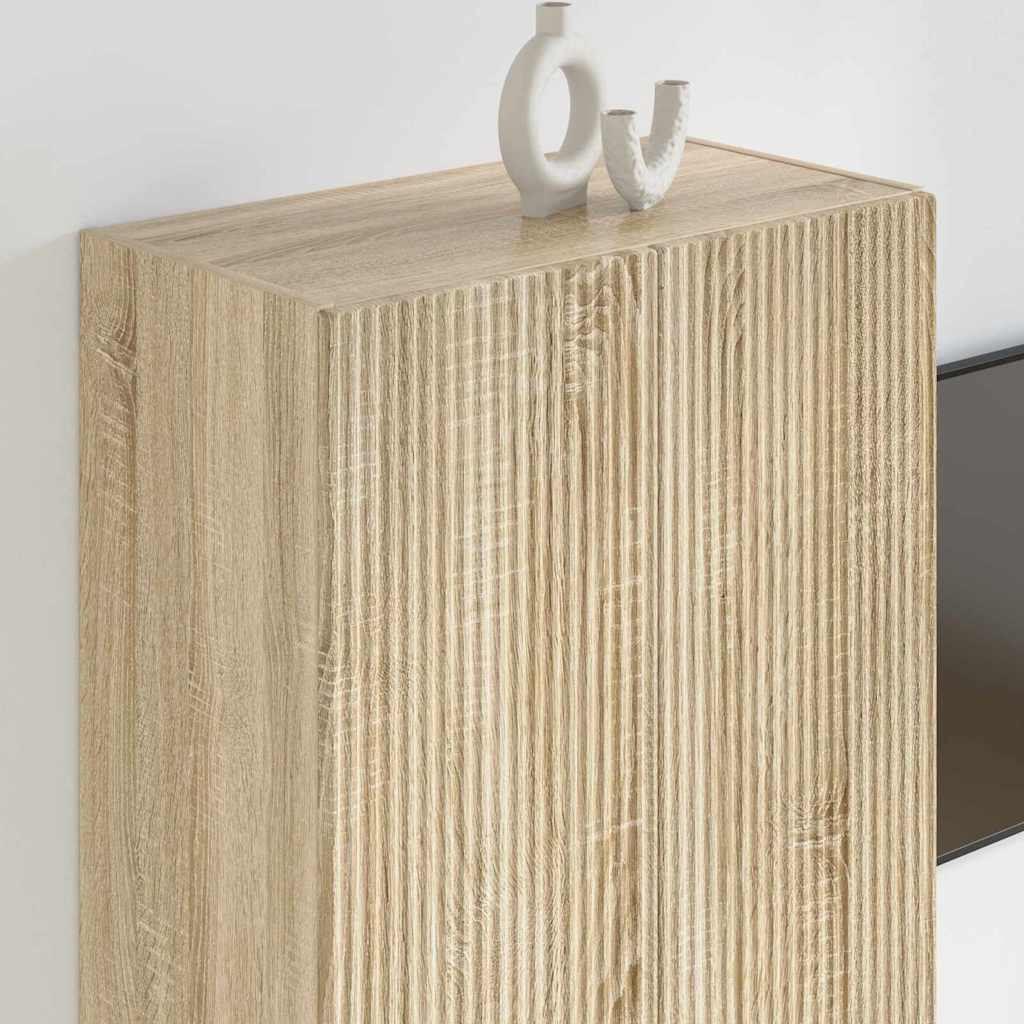 vidaXL TV Wall Cabinet Sonoma Oak 59.5 x 31 x 80 cm Engineered Wood