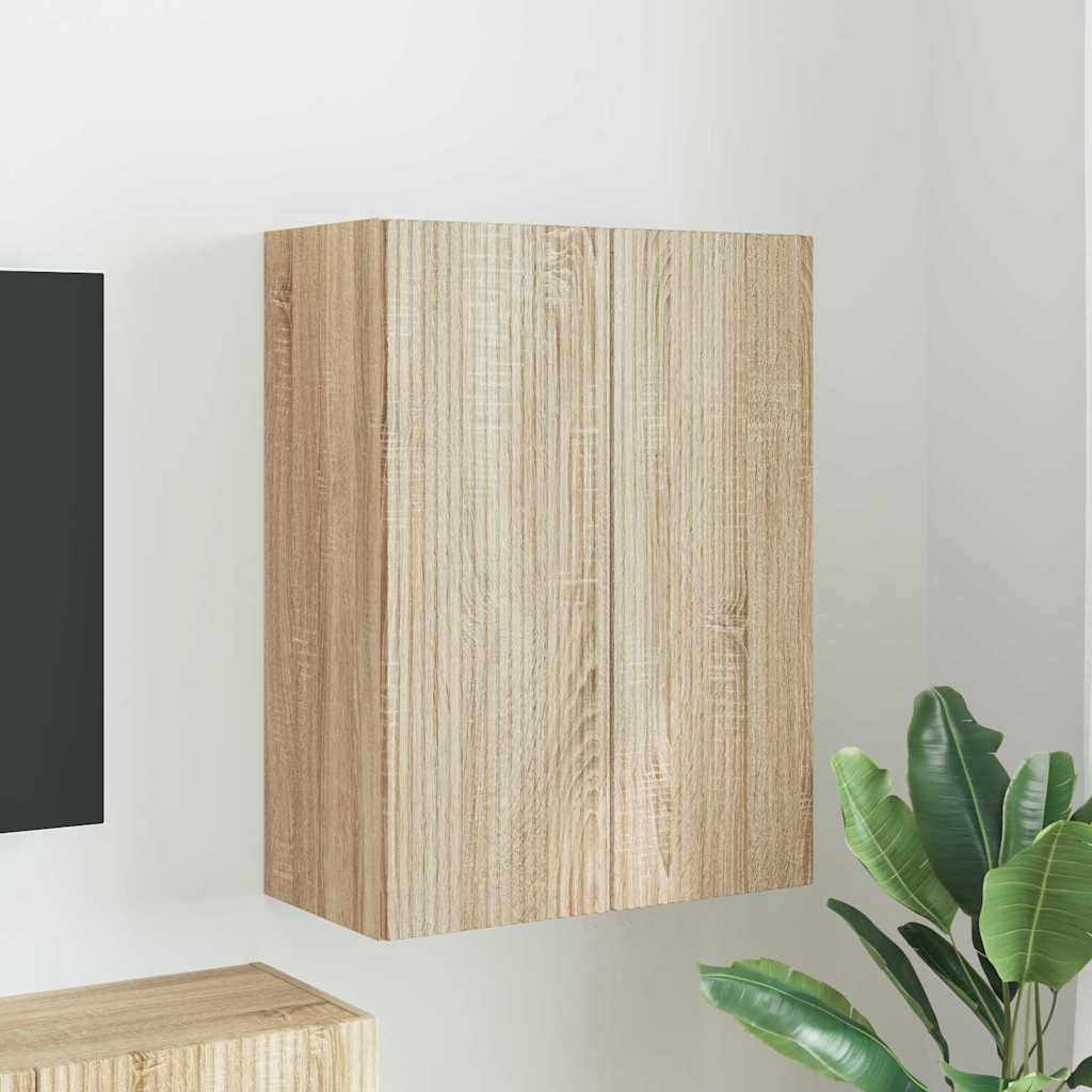vidaXL TV Wall Cabinet Sonoma Oak 59.5 x 31 x 80 cm Engineered Wood