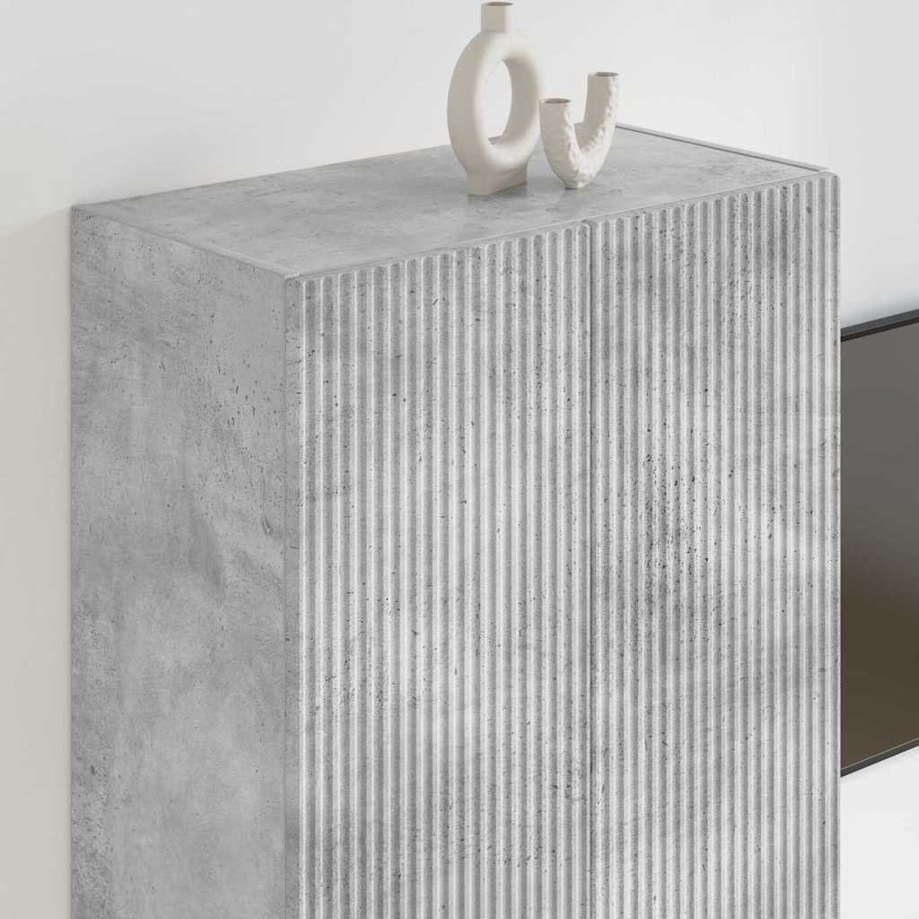 vidaXL TV Wall Cabinet Concrete Grey 59.5 x 31 x 80 cm Engineered Wood