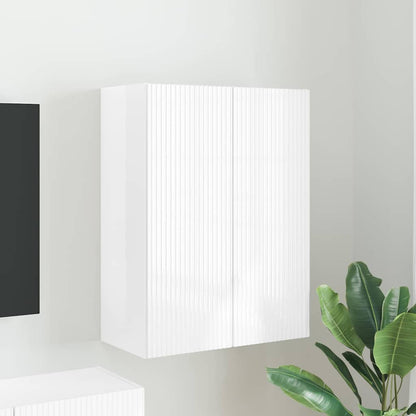 vidaXL TV Wall Cabinet Wall-mounted High Gloss White 59.5 x 31 x 80 cm