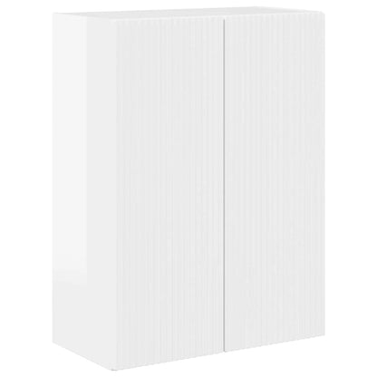 vidaXL TV Wall Cabinet Wall-mounted High Gloss White 59.5 x 31 x 80 cm