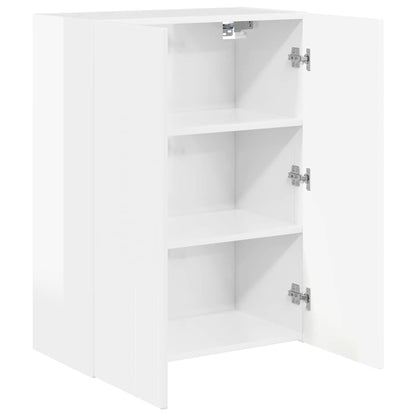 vidaXL TV Wall Cabinet Wall-mounted High Gloss White 59.5 x 31 x 80 cm
