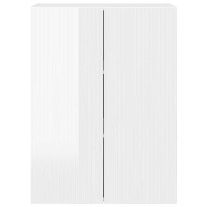 vidaXL TV Wall Cabinet Wall-mounted High Gloss White 59.5 x 31 x 80 cm