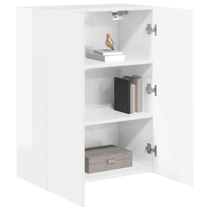 vidaXL TV Wall Cabinet Wall-mounted High Gloss White 59.5 x 31 x 80 cm
