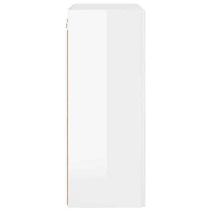 vidaXL TV Wall Cabinet Wall-mounted High Gloss White 59.5 x 31 x 80 cm