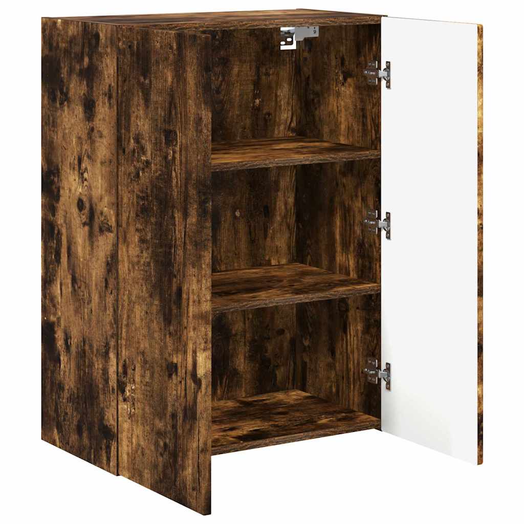 vidaXL TV Wall Cabinet Smoked Oak 59.5 x 31 x 80 cm Engineered Wood