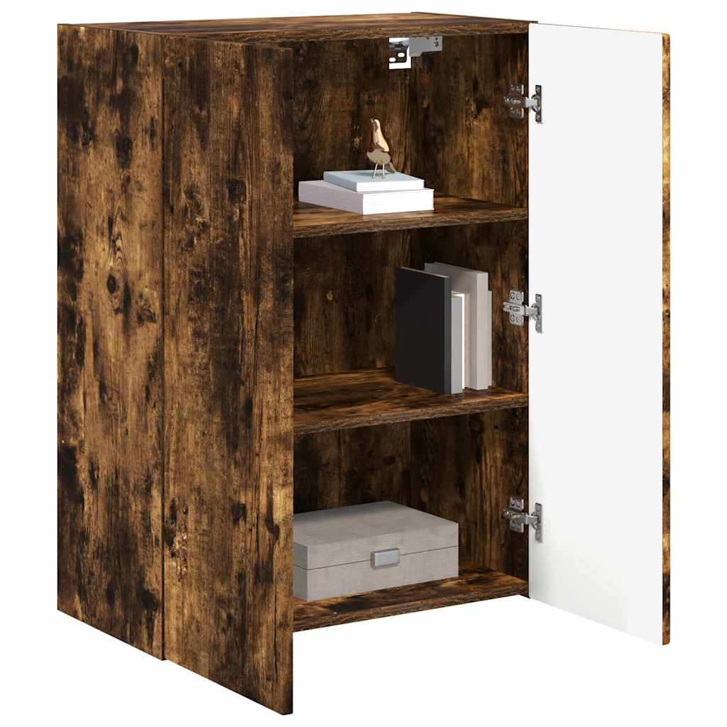 vidaXL TV Wall Cabinet Smoked Oak 59.5 x 31 x 80 cm Engineered Wood