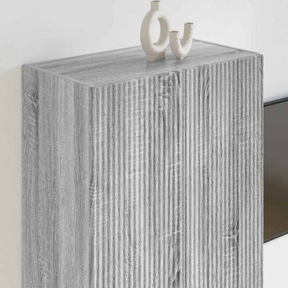 vidaXL TV Wall Cabinet Grey Sonoma 59.5 x 31 x 80 cm Engineered Wood