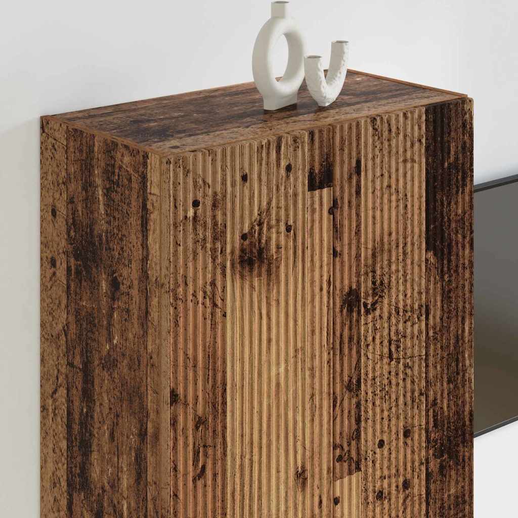 vidaXL TV Wall Cabinet Old Wood 59.5 x 31 x 80 cm Engineered Wood
