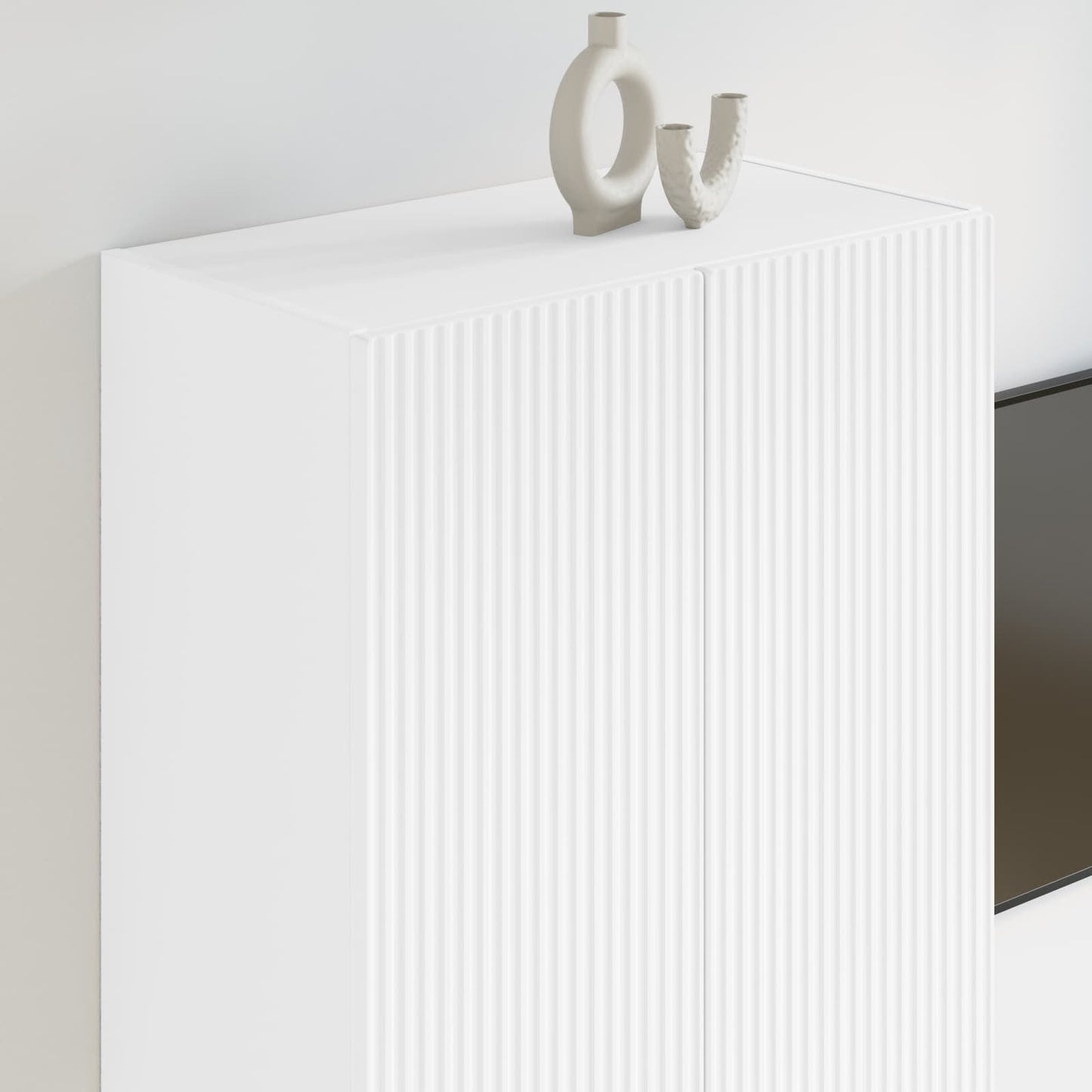 vidaXL TV Wall Cabinet 59.5 x 31 x 100 cm White Engineered Wood