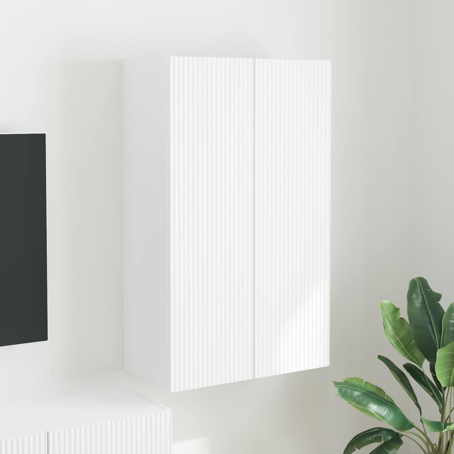 vidaXL TV Wall Cabinet 59.5 x 31 x 100 cm White Engineered Wood