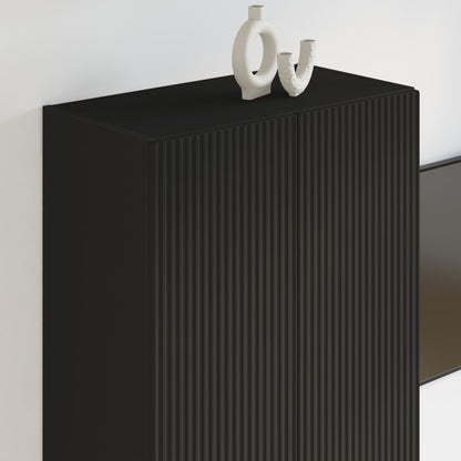 vidaXL TV Wall Cabinet 59.5 x 31 x 100 cm Black Engineered Wood