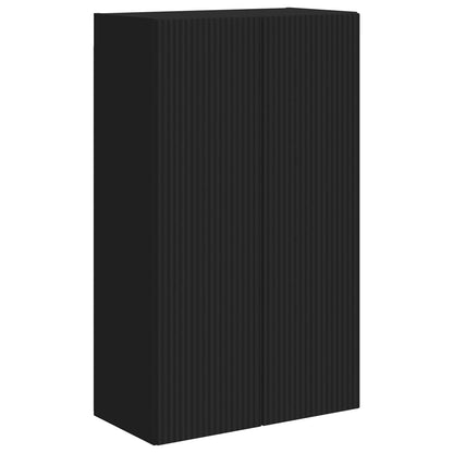 vidaXL TV Wall Cabinet 59.5 x 31 x 100 cm Black Engineered Wood