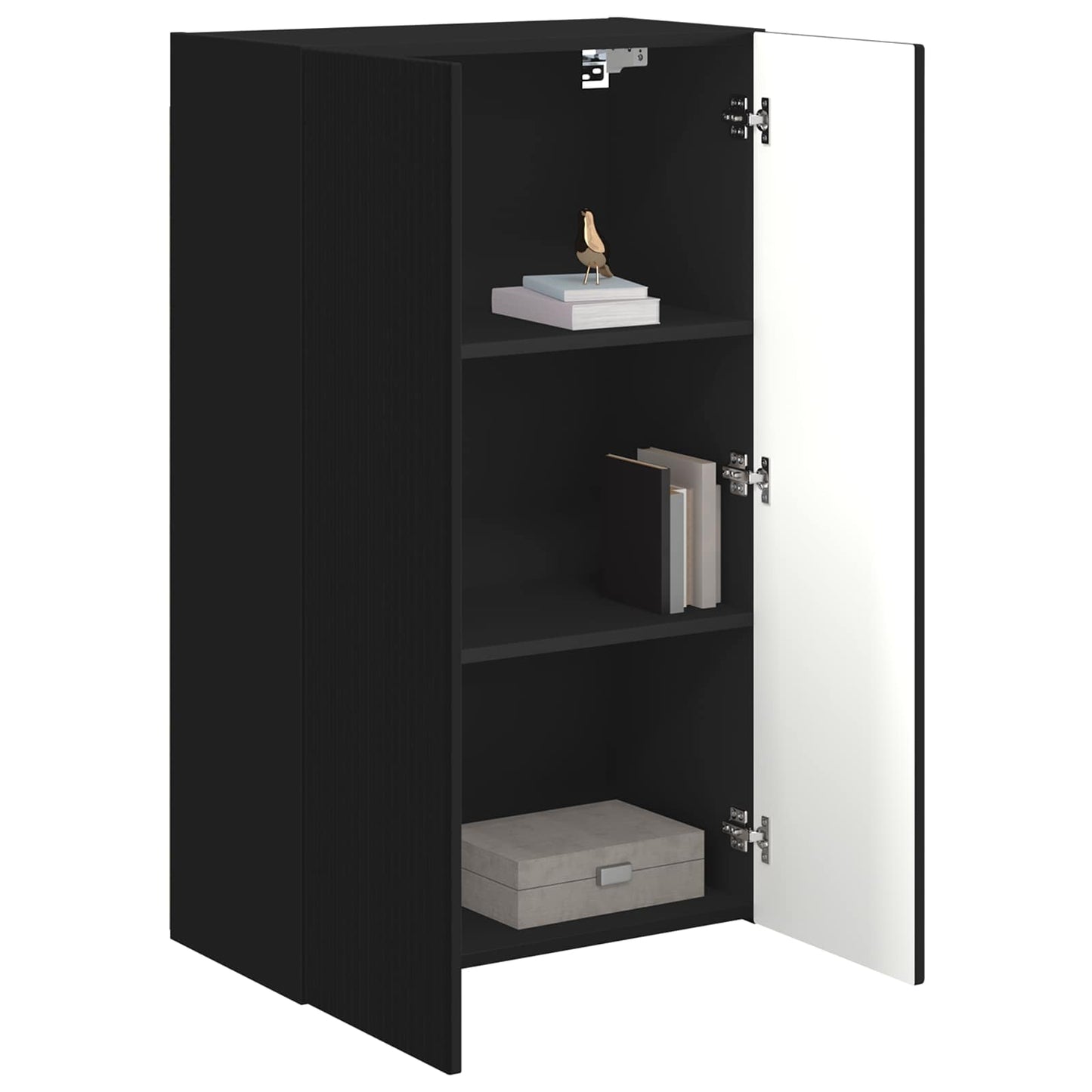 vidaXL TV Wall Cabinet 59.5 x 31 x 100 cm Black Engineered Wood