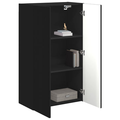 vidaXL TV Wall Cabinet 59.5 x 31 x 100 cm Black Engineered Wood