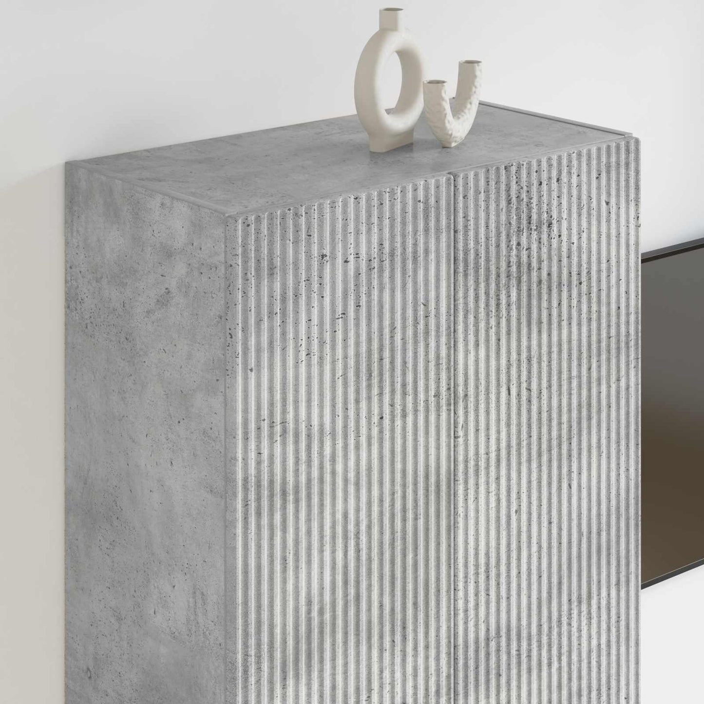 vidaXL TV Wall Cabinet Wall-mounted Concrete Grey 59.5 x 31 x 100 cm