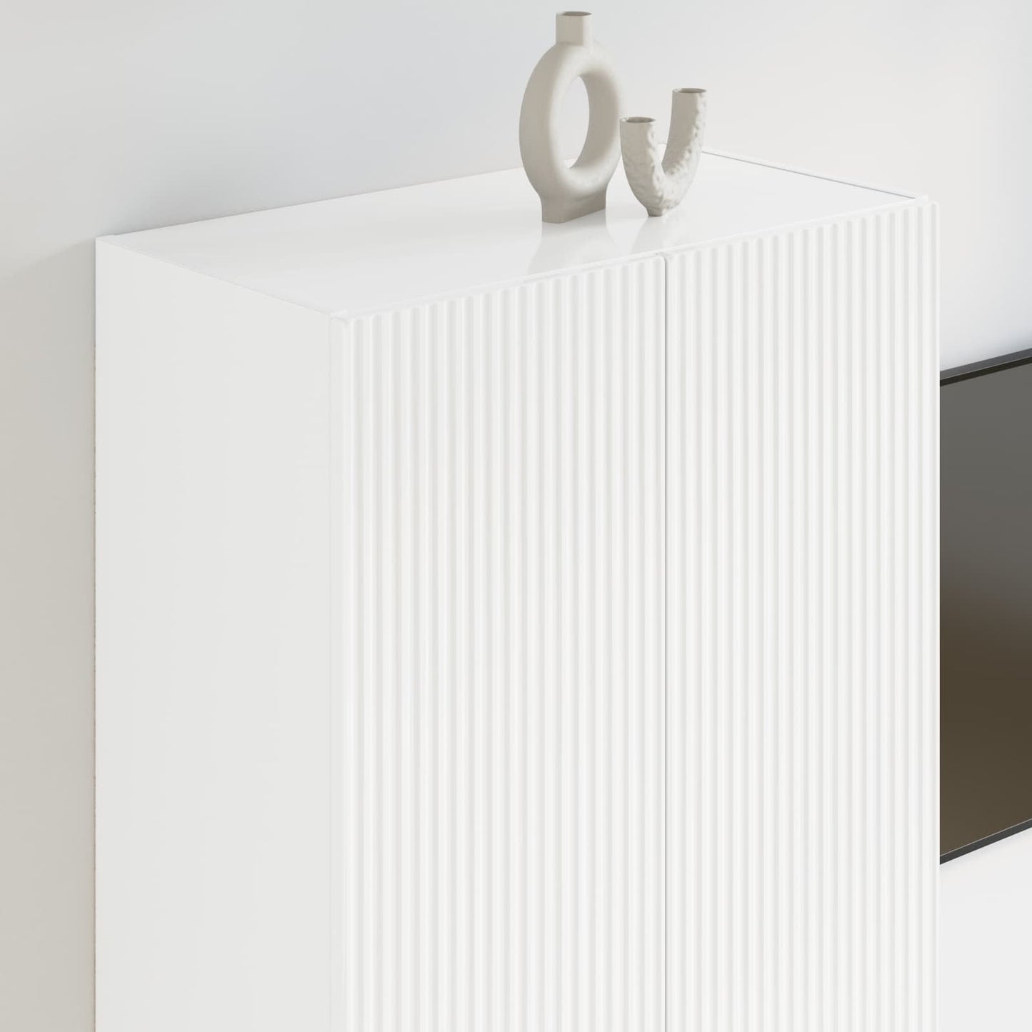 vidaXL TV Wall Cabinet 59.5 x 31 x 100 cm High Gloss White