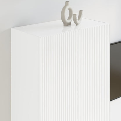 vidaXL TV Wall Cabinet 59.5 x 31 x 100 cm High Gloss White