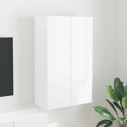 vidaXL TV Wall Cabinet 59.5 x 31 x 100 cm High Gloss White