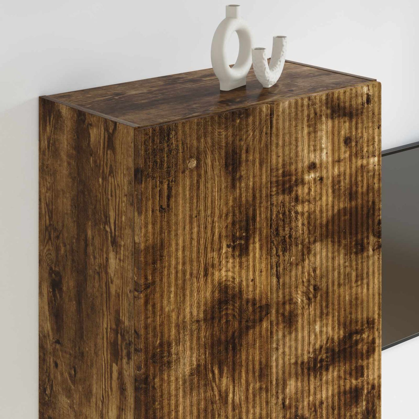 vidaXL TV Wall Cabinet Smoked Oak 59.5 x 31 x 100 cm Engineered Wood