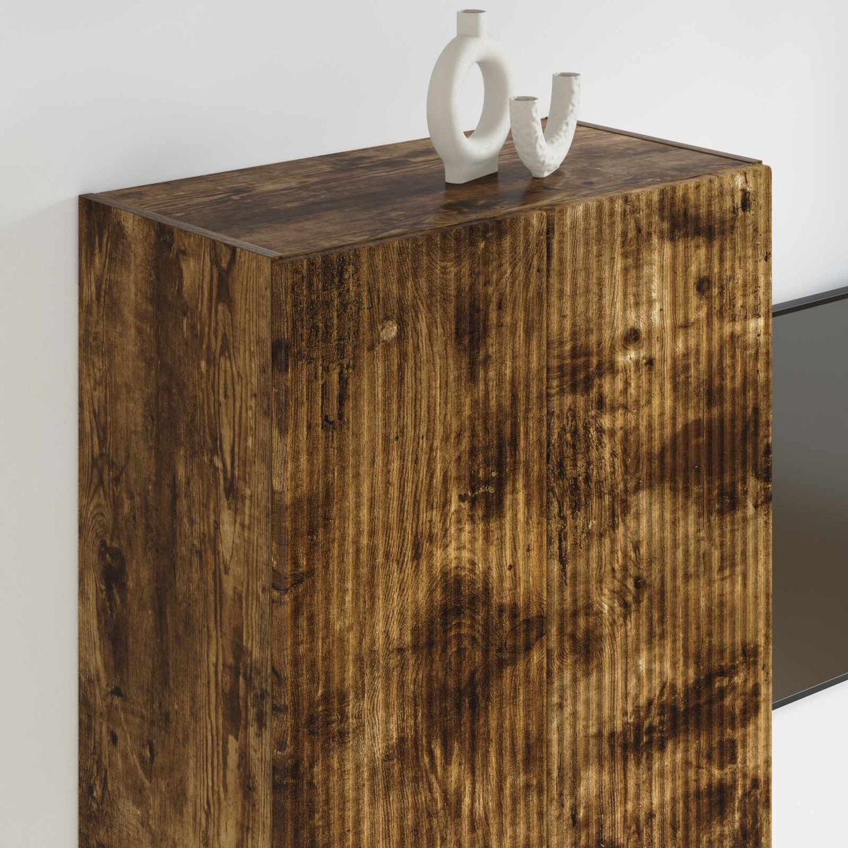 vidaXL TV Wall Cabinet 59.5 x 31 x 100 cm Smoked Oak Engineered Wood