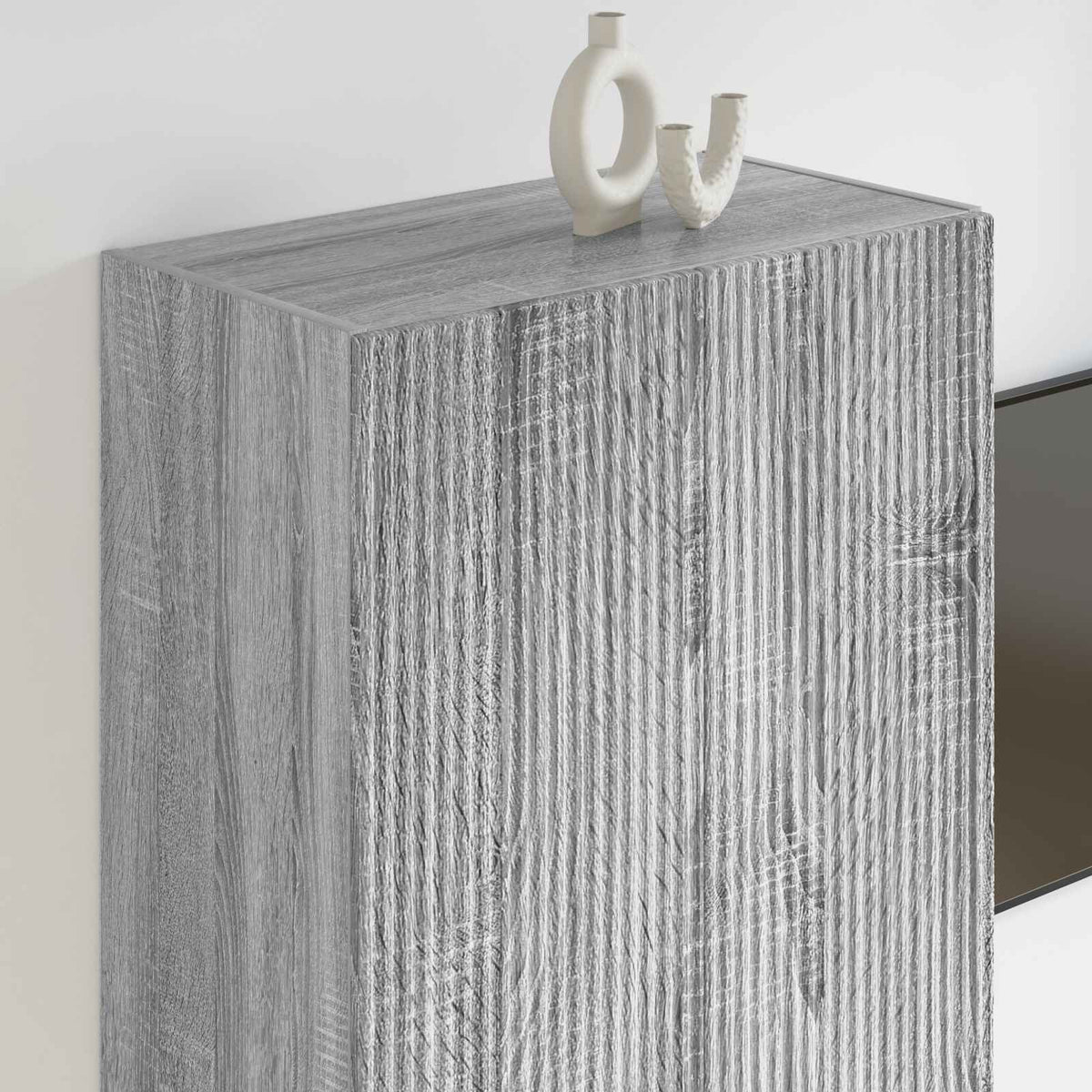 vidaXL TV Wall Cabinet 59.5 x 31 x 100 cm Grey Sonoma Engineered Wood