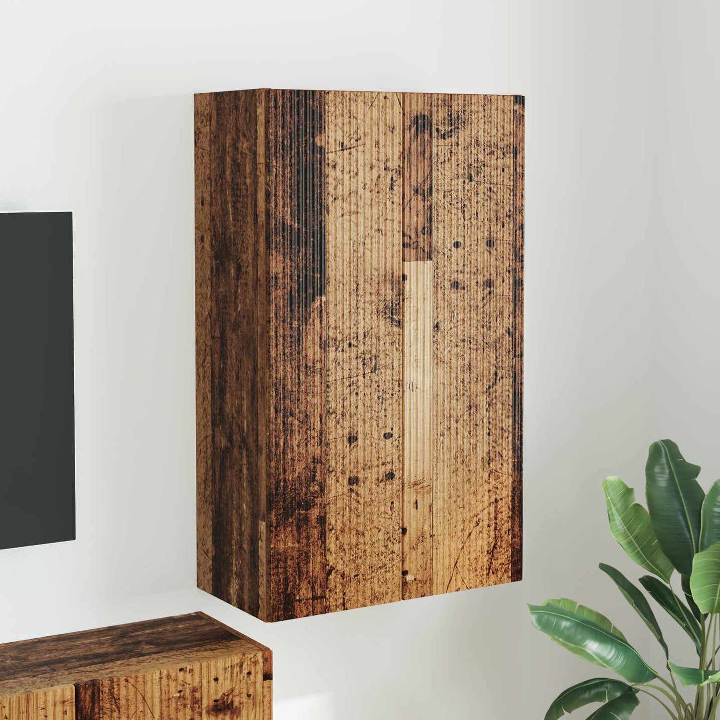 vidaXL TV Wall Cabinet Old Wood 59.5 x 31 x 100 cm Engineered Wood