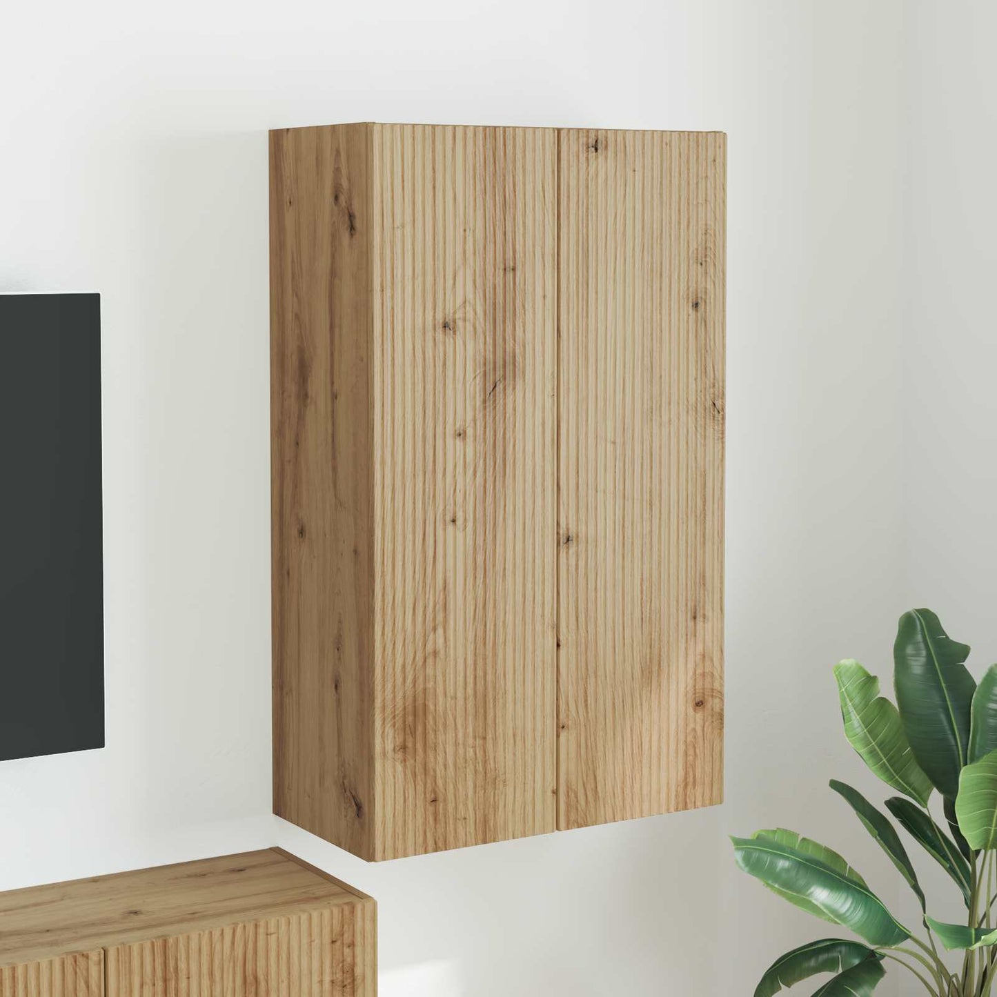 vidaXL TV Wall Cabinet Artisan Oak 59.5 x 31 x 100 cm Engineered Wood
