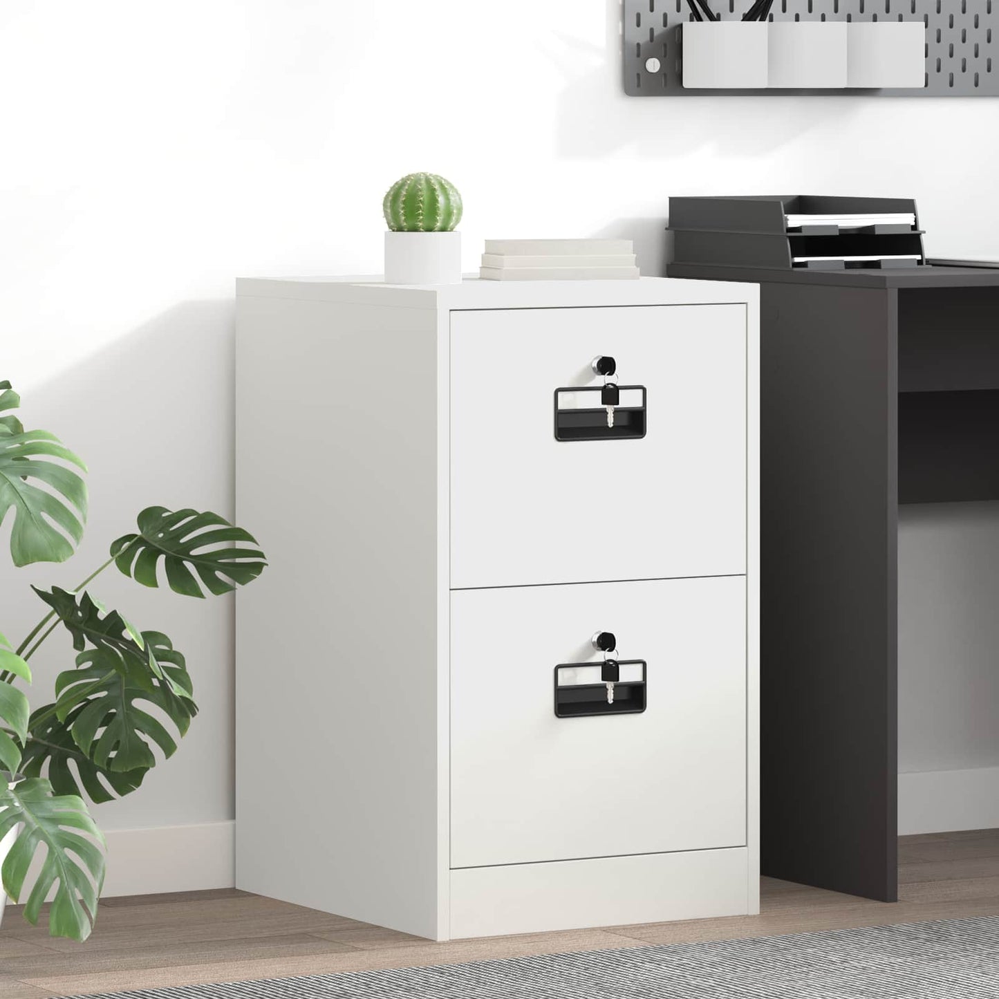 vidaXL File Cabinet White 44 x 50 x 74.5 cm Cold-Rolled Steel