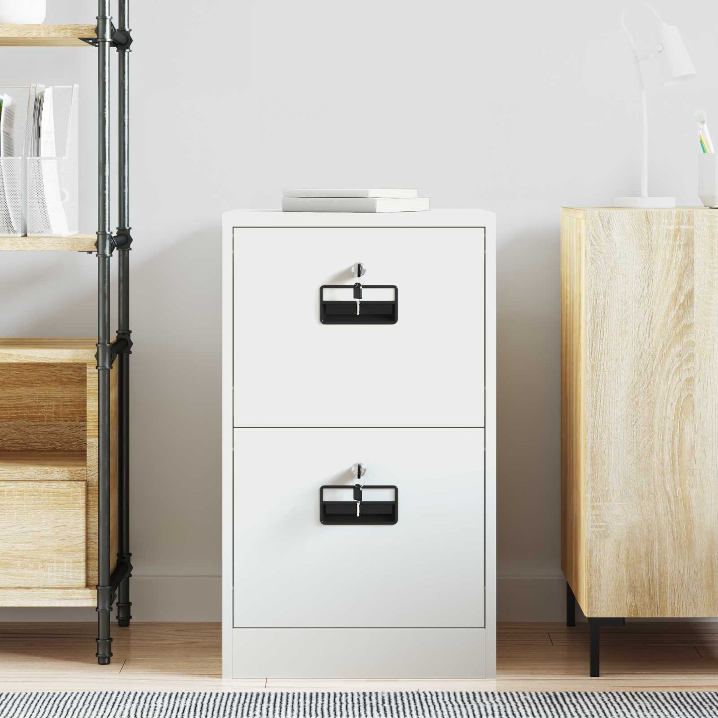 vidaXL File Cabinet White 44 x 50 x 74.5 cm Cold-Rolled Steel