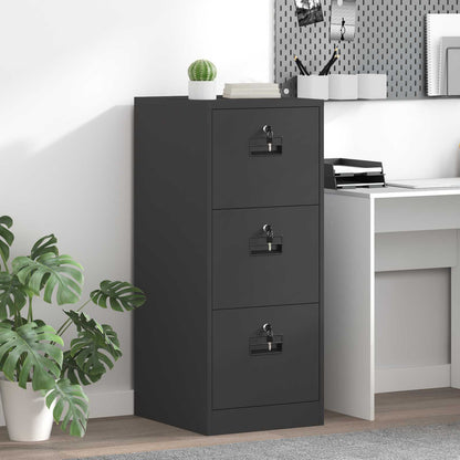vidaXL File Cabinet Black 44 x 50 x 106.5 cm Cold-Rolled Steel