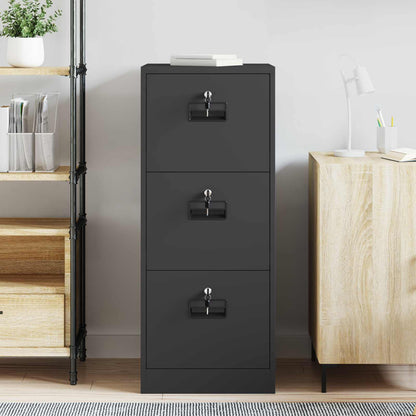 vidaXL File Cabinet Black 44 x 50 x 106.5 cm Cold-Rolled Steel